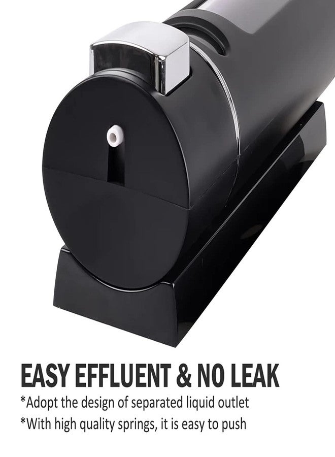 BATH GURU Liquid Sanitizer Shower Gel Dish Wash Soap Dispenser for Bathroom Kitchen Capsule Black 400Ml Pack of (4) - Image 2